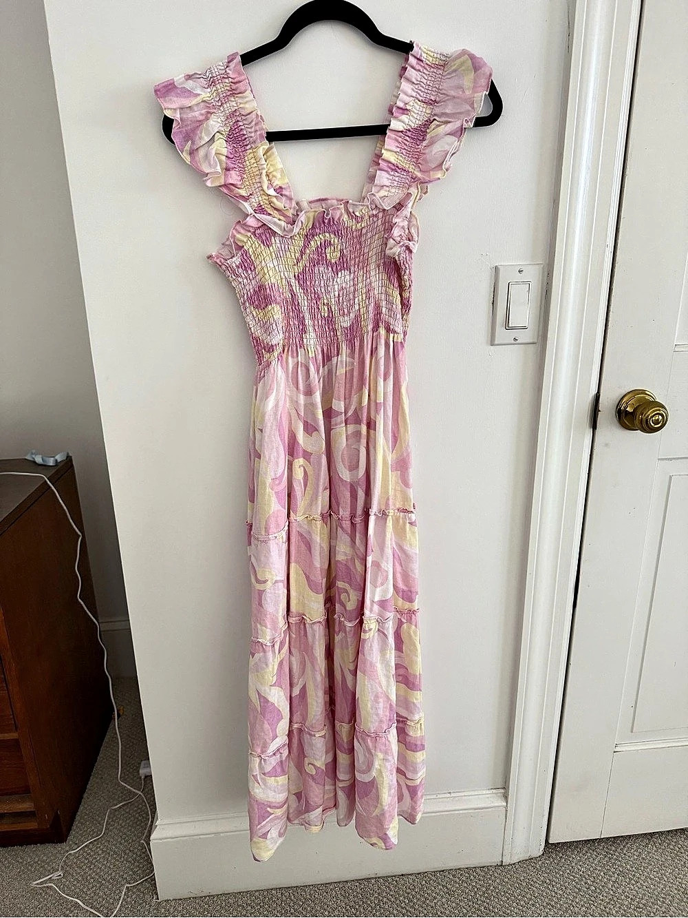 Hill House Home The Ellie Nap Dress - Candy Kaleidoscope Linen Pink & Yellow